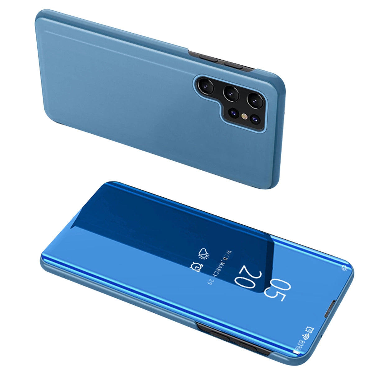 Samsung S24 Ultra Clear View Case | Smart Flip Cover Blue - MIZO.at