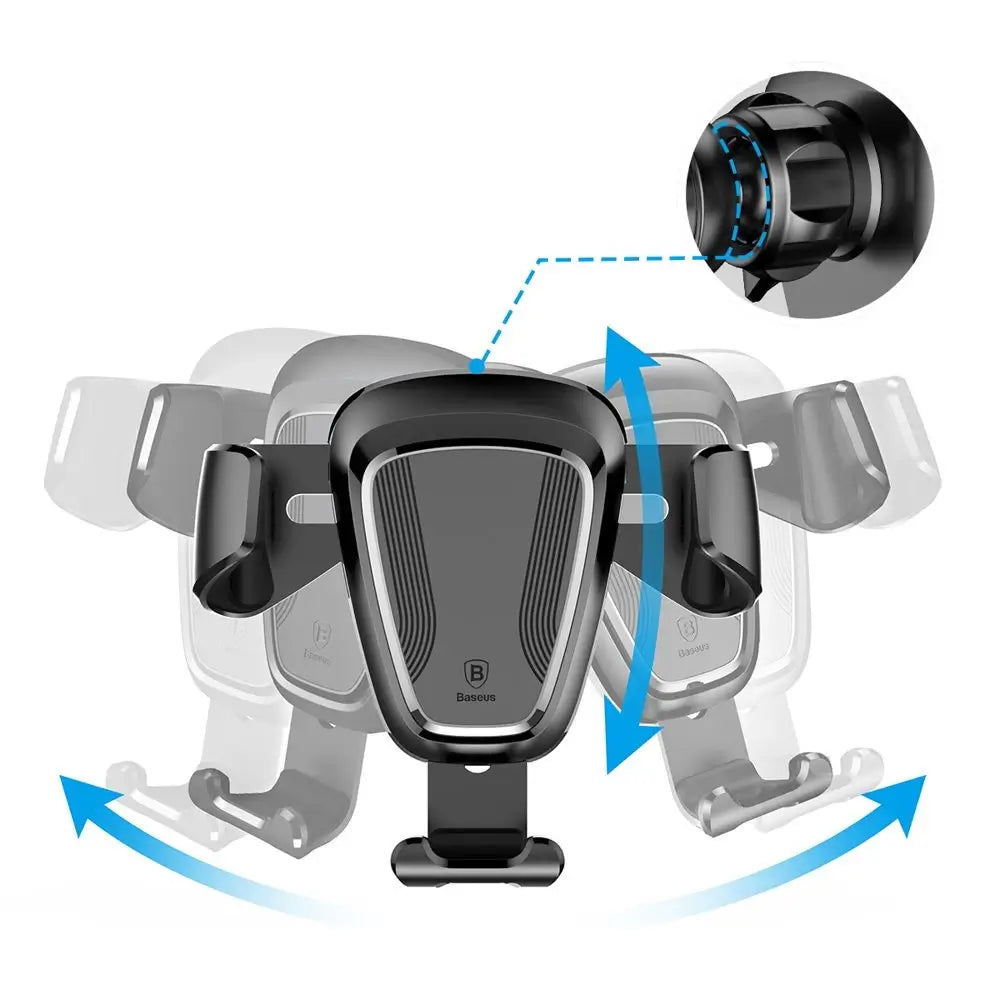 Baseus Gravity Air Vent Car Holder | 4-6" Phones | Black - MIZO.at