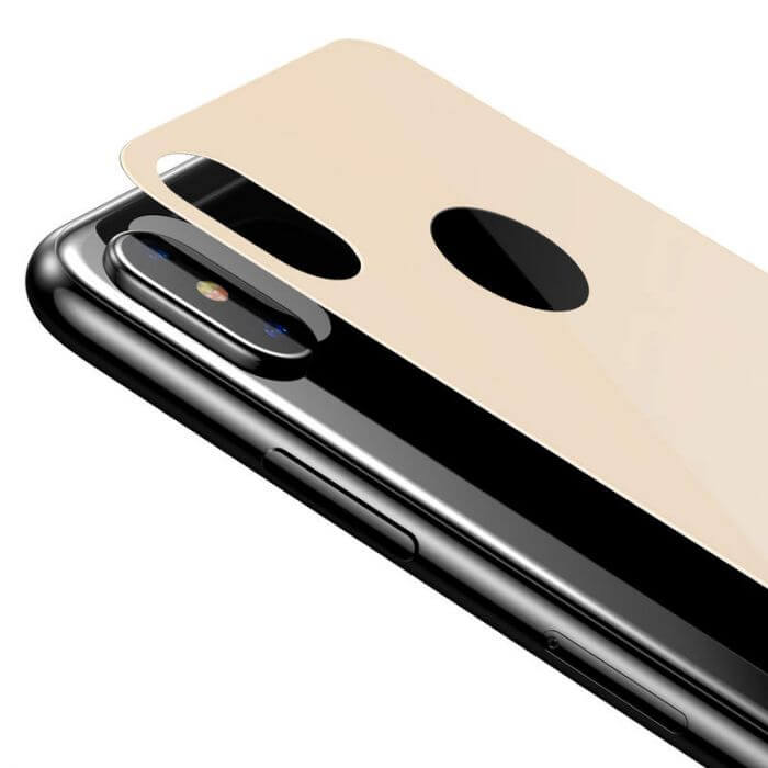 iPhone Xs Max 0,3 mm gebogener T-Glass-Rückschutz Gold (SGAPIPH65-BM0V)