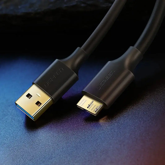 USB-A Cable 3.0 - Micro USB-B SuperSpeed 5Gb/s 1m Black - MIZO.at