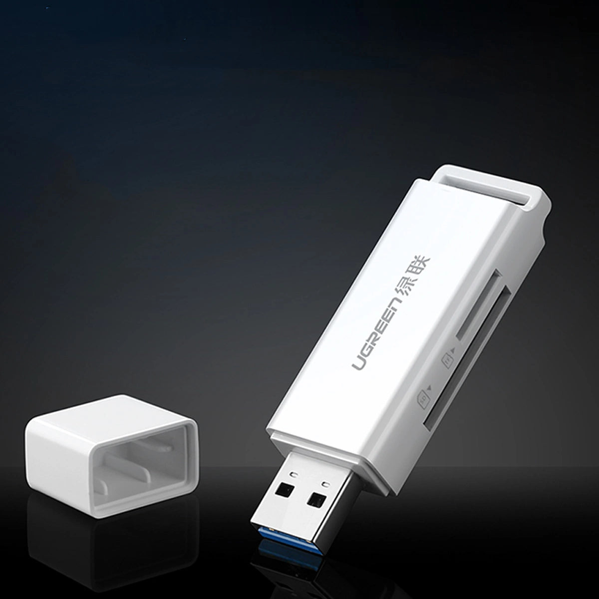 Portable TF/SD Card Reader for USB 3.0 White - MIZO.at