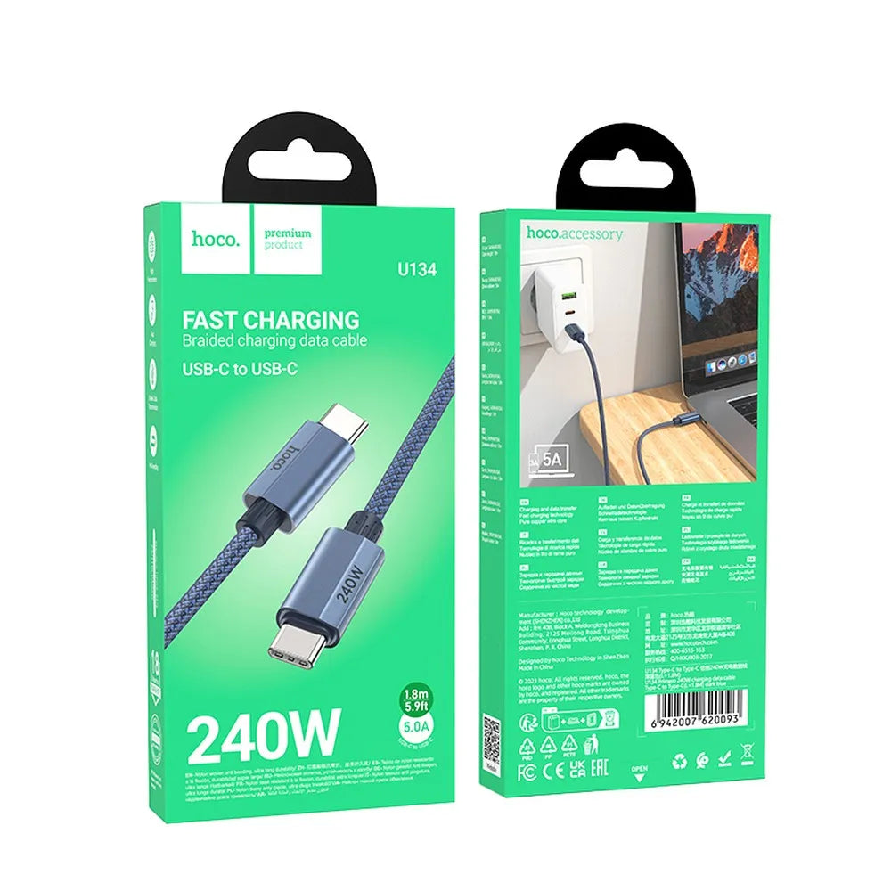 240W dark blue Type C to Type C Cable PD QC3.0 5A