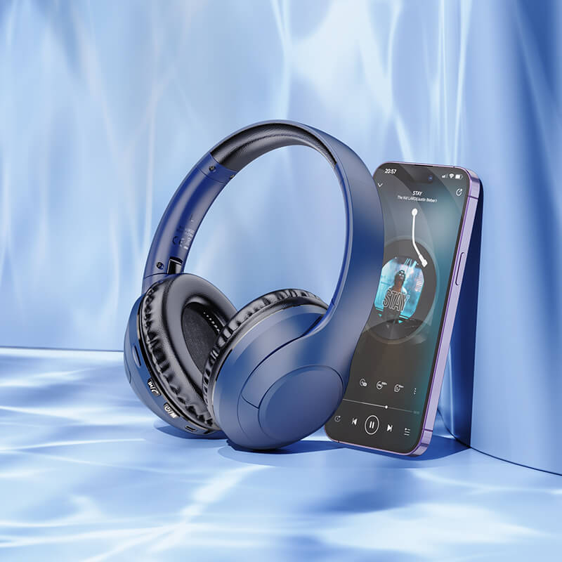 GLAMOR BLUETOOTH ON-EAR HEADPHONES BO23 , BLUE