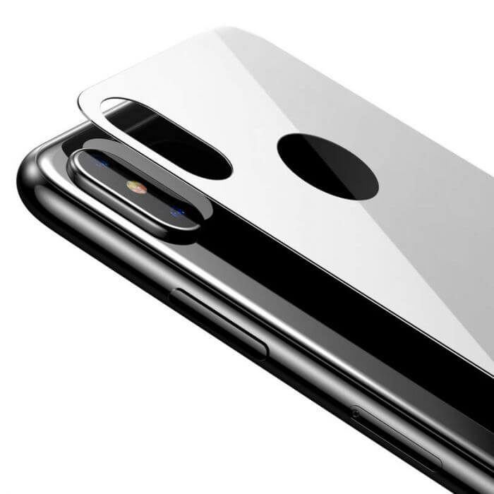 iPhone Xs Max gebogener T-Glass-Rückschutz in Weiß (SGAPIPH65-BM02)