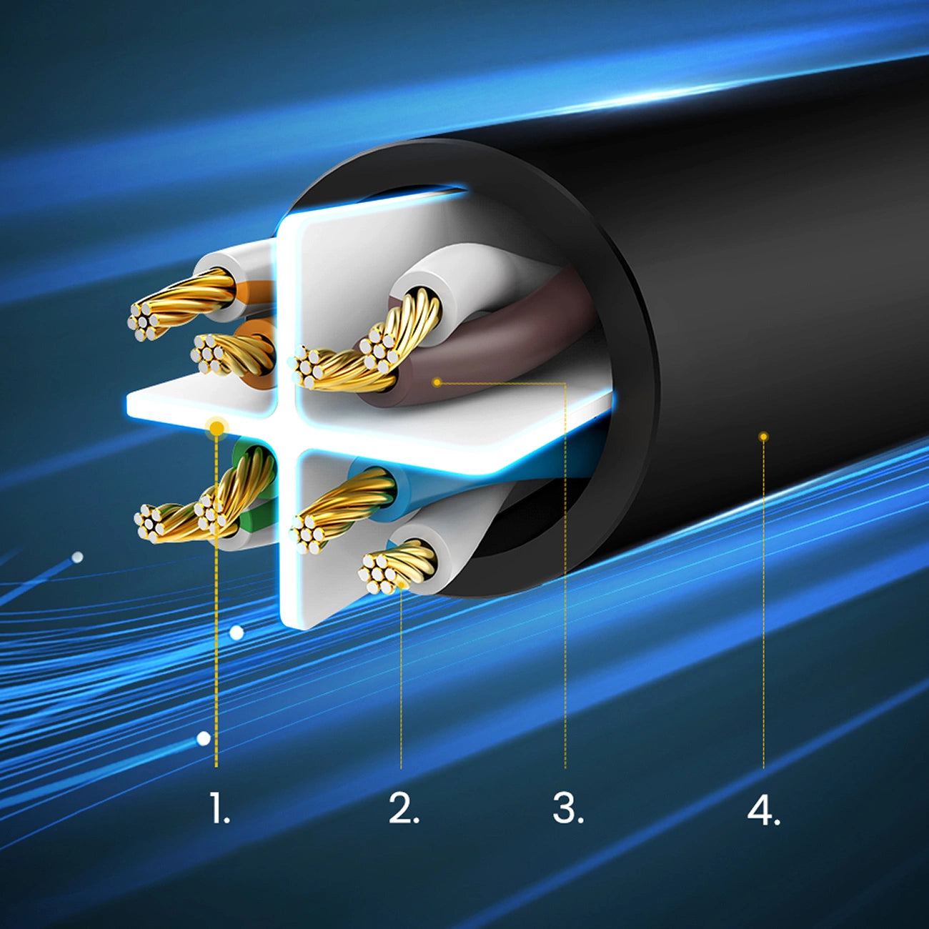 LAN Ethernet U/UTP Cat. 6 1000Mbps 8m Black - MIZO.at