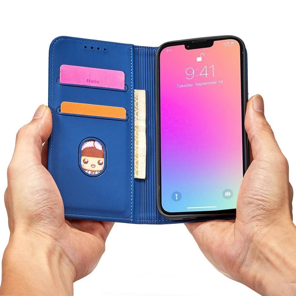 Samsung Galaxy A54 5G Series Magnetic Card Holder Flip Cover - Blue - MIZO.at