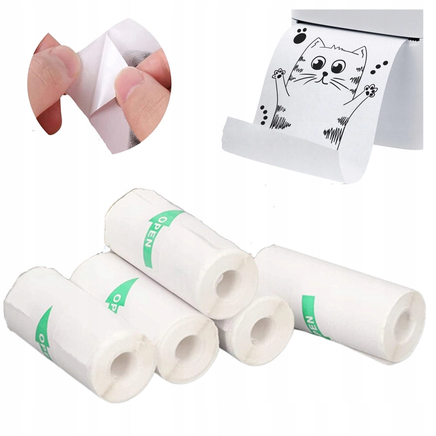 Self-Adhesive Thermal Printer Paper Rolls 5-Pack for Mini Pocket Printer - MIZO.at