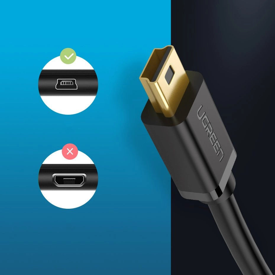 Ugreen USB Cable - Mini USB 480 Mbps 1m (US132) - MIZO.at