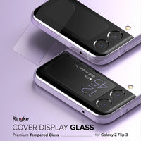 Galaxy Z Flip 3 0.33 mm, Back cover Display Screen Protector Tempered Glass (3pcs) Transparent