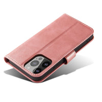 iPhone 15 Pro Max Magnet Flip Case | Pink, Magnetic Protection - MIZO.at