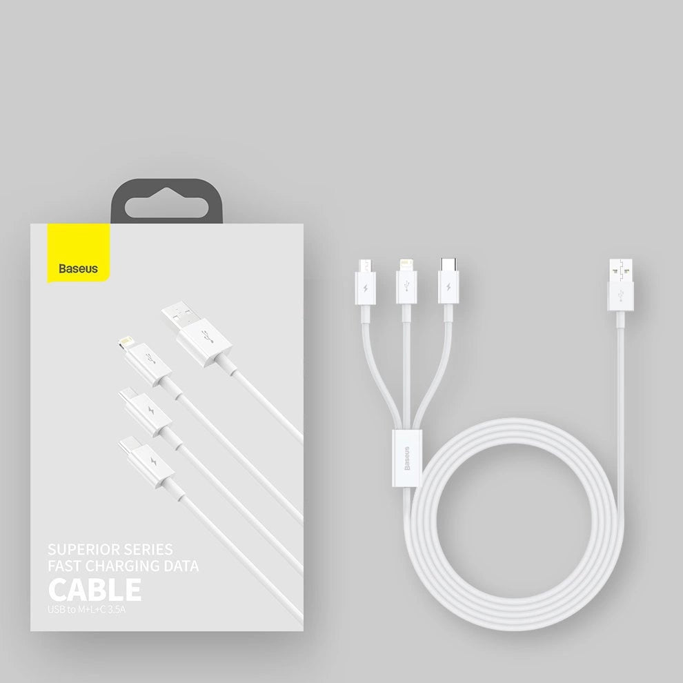 Superior 3in1 USB cable - Lightning / USB Type C / micro USB