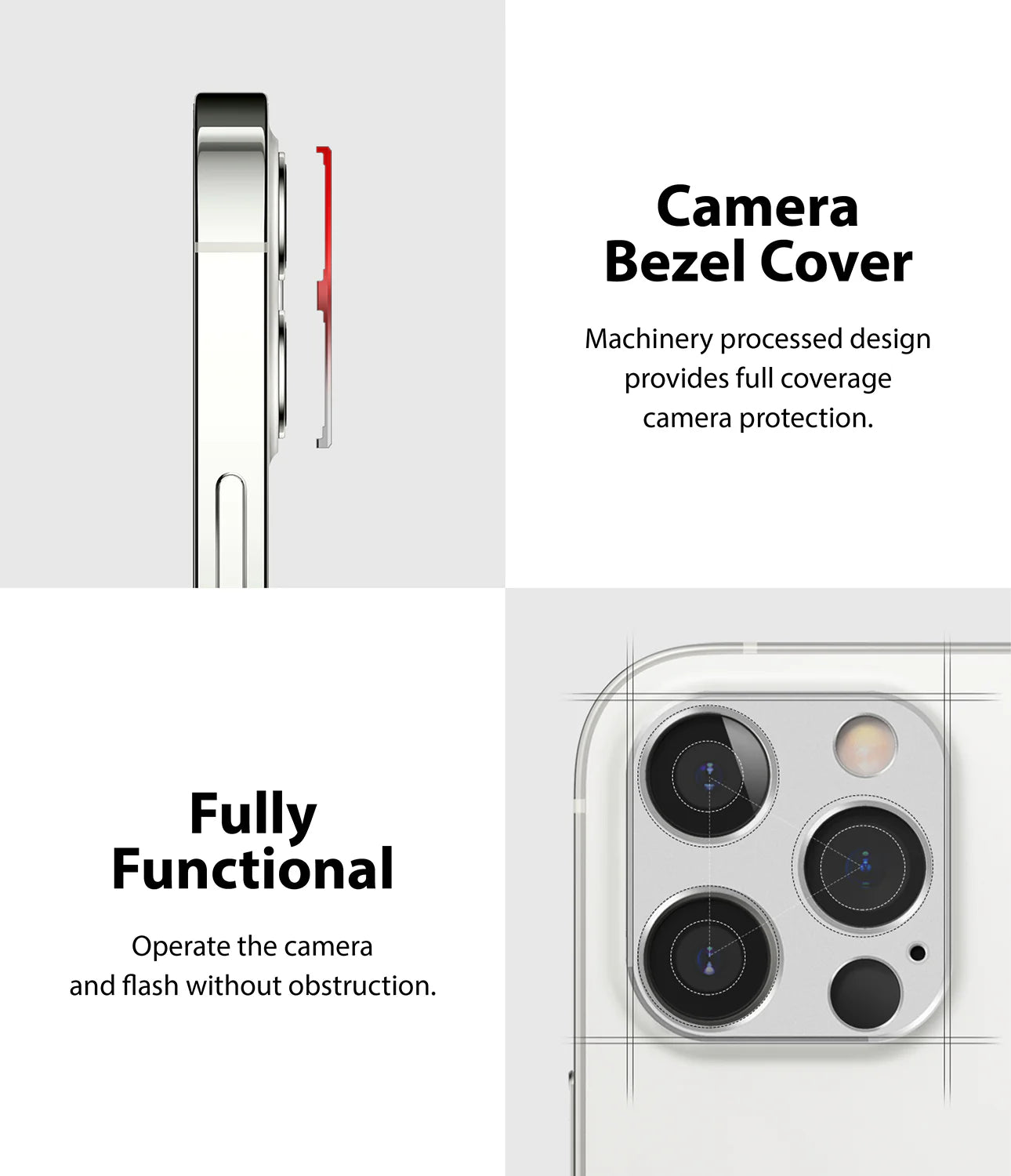 iPhone 12 Pro Camera Protector | Silver | Aluminum Lens Guard - MIZO.at