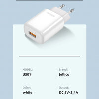 12W Wall Charger 2.4A - JELLICO EU01