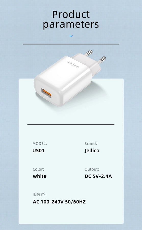 12W Wall Charger 2.4A - JELLICO EU01