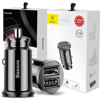 Baseus Grain Car Charger | 2x USB 3.1A Black - MIZO.at