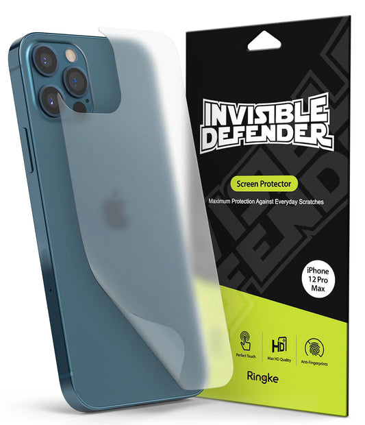 iPhone 12 Pro Max Back Cover Protector Invisible Defender (2pcs) Matte Clean