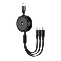 3-in-1 Ladekabel - 3,1A 1,2m - Jellico B19 - Schwarz