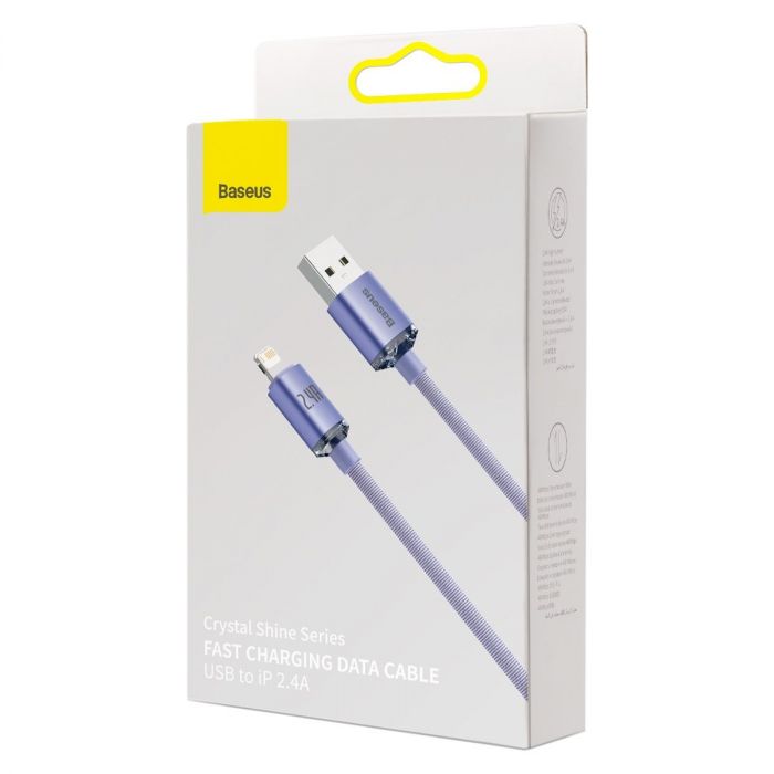 Lightning Crystal Shine Fast Charging Cable 2.4A | Purple - MIZO.at