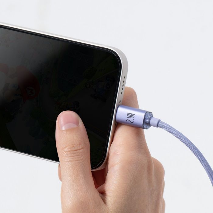 Lightning Crystal Shine Fast Charging Cable 2.4A | Purple - MIZO.at