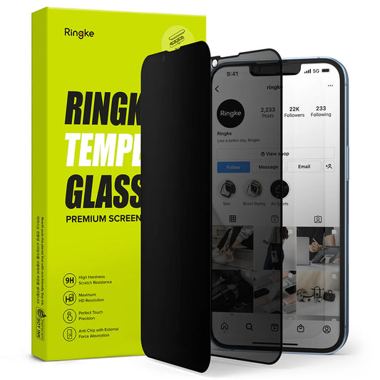 iPhone 14 Plus/13 Pro Max Privacy Tempered Glass with installation jig Black