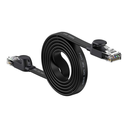 1.5m Baseus Network CAT6 flat cable - 1 Gbps,  Black (WKJS000001)