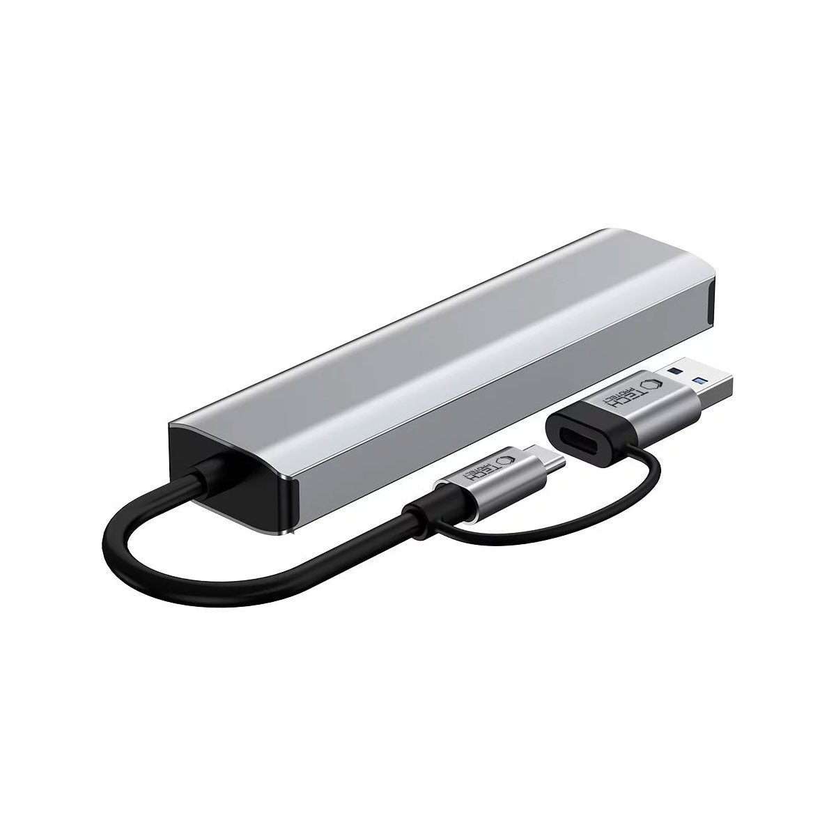 Tech-Protect HB03 5-in-1 USB-C Hub | Ethernet & USB Expansion, Space Grey - MIZO.at