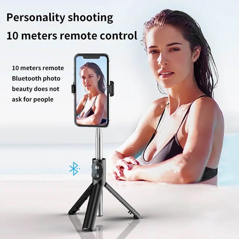 MINI-SELFIE-STICK – MIT ABNEHMBARER BLUETOOTH-FERNBEDIENUNG UND STATIV – P30 SCHWARZ