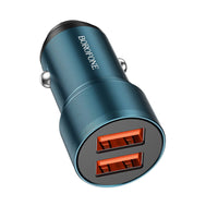 BOROFONE BZ19 WISDOM CAR CHARGER - 2XUSB - 12W BLUE