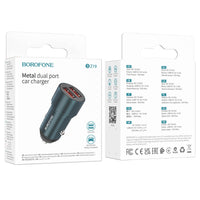 BOROFONE BZ19 WISDOM CAR CHARGER - 2XUSB - 12W BLUE