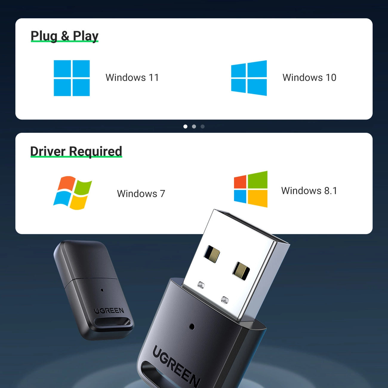 Ugreen USB 5.0 Bluetooth Adapter - Black - MIZO.at