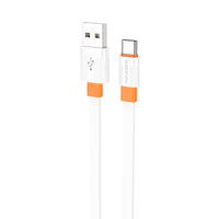 BX89 UNION-KABEL - USB AUF TYP C - 3A 1 METER WEISS-ORANGE