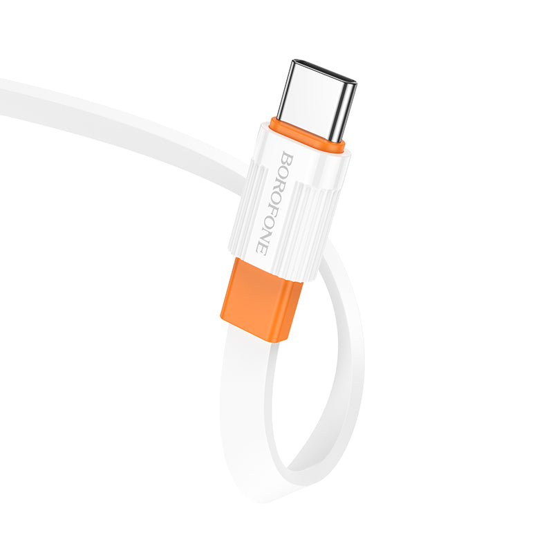 Borofone BX89 Union Cable | USB to Type-C, 3A, 1 Meter, White-Orange - MIZO.at