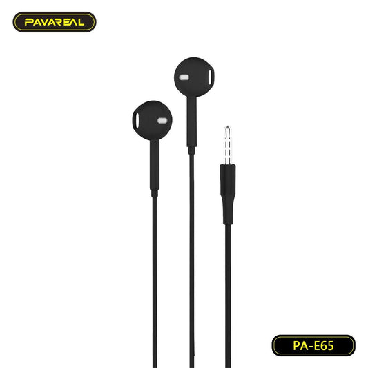 Pavareal PA-E65 Wired Earphones with Microphone (Black) - MIZO.at