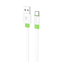 Borofone BX89 Union Cable | USB to Type-C, 3A, 1 Meter, White-Green - MIZO.at