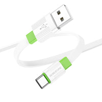 BOROFONE BX89 UNION-KABEL - USB AUF TYP C - 3A 1 METER WEISS-GRÜN