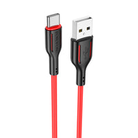 BX63 CHARMING - USB AUF TYP C - 3A 1 METER SCHWARZ-ROT