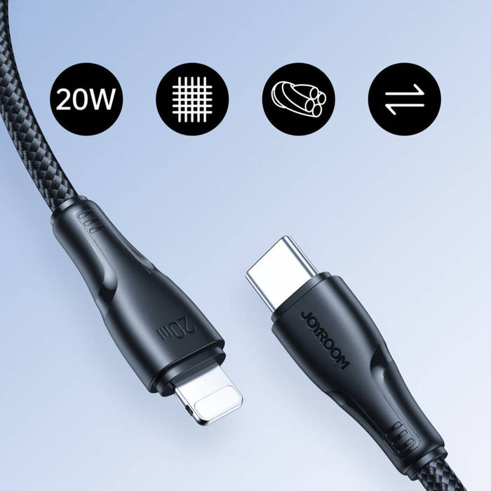 USB C – Lightning 20W Kabel zum schnellen Laden und zur Datenübertragung 0,25 m Schwarz