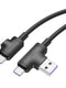 4 IN 1 CABLE - USB + TYPE C + LIGHTNING - 5A 1 METER BLACK - BX73