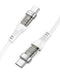 BOROFONE BU37 TRANSPARENT EXPLORATION CABLE - TYPE C TO TYPE C - 60W 1.2 METERS WHITE