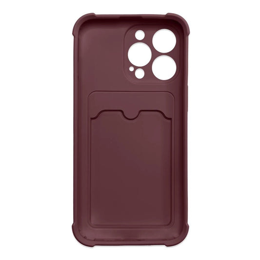 iPhone 12 Pro Card Wallet Silicone Air Bag Armor Case Raspberry - MIZO.at