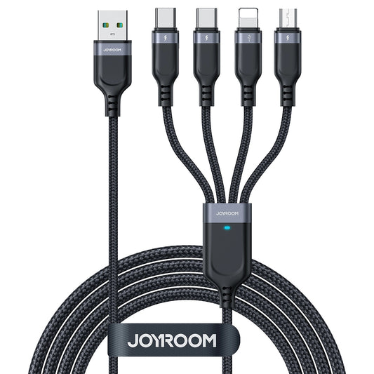 USB - Type-C 2x/ Lightning/ Micro USB Cable, 3.5A, 1.2m, Black (S-1T4018A18)