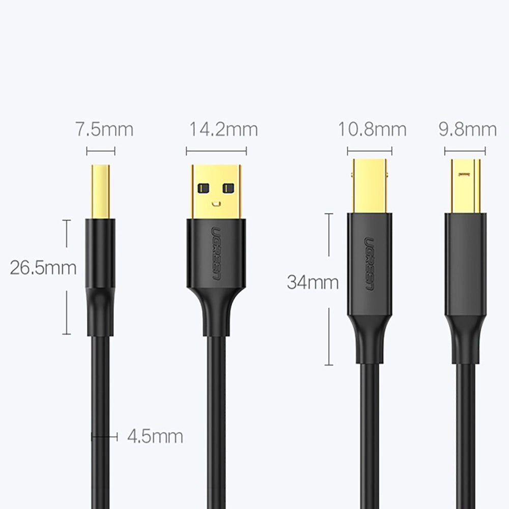 2m long USB Type B Printer Cable - MIZO.at