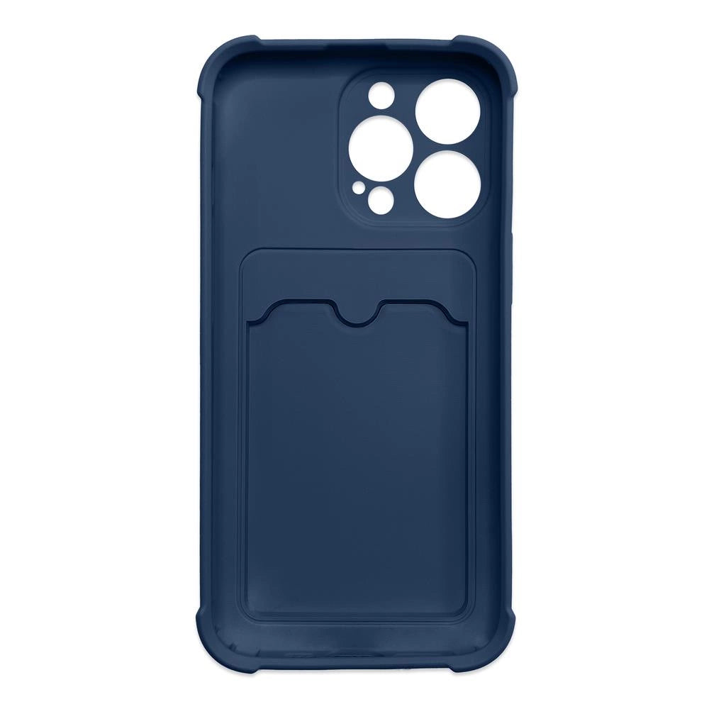 iPhone 12 Pro Card Wallet Silicone Air Bag Armor Case Navy Blue - MIZO.at