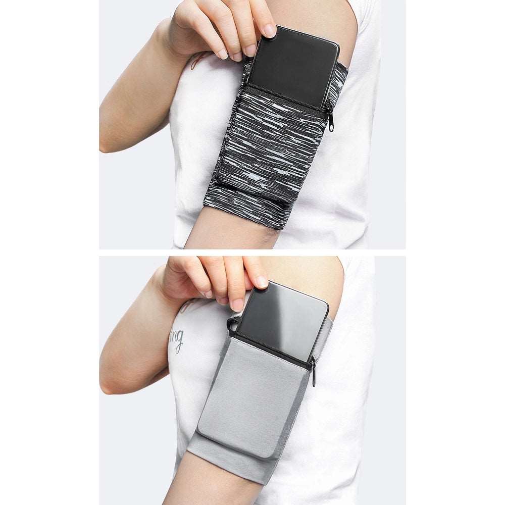 Fabric Armband for Running & Fitness - White/Black - MIZO.at