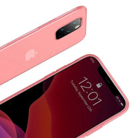 iPhone 11 Pro case Jelly Liquid Silica Gel Protective Case Transparent Red