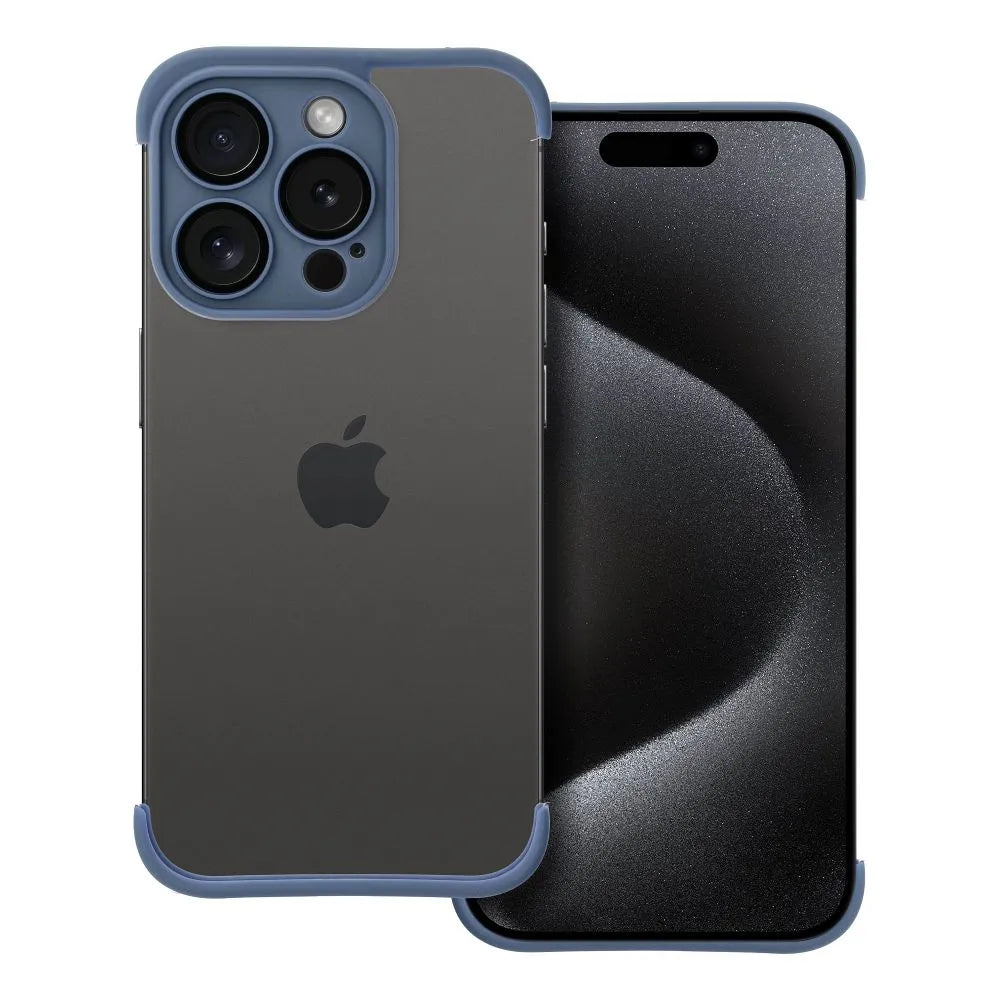 IPHONE 15 PLUS Blue MINI BUMPERS case with camera island protection