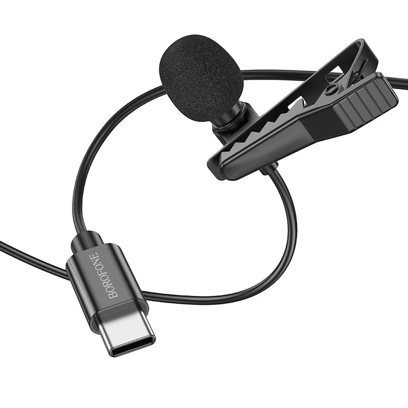 Elegant Type C Lavalier Microphone | Omnidirectional, Black - MIZO.at