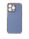 iPhone 13 Pro Lighting Color Case - Blue Gel Cover with Golden Frame - MIZO.at