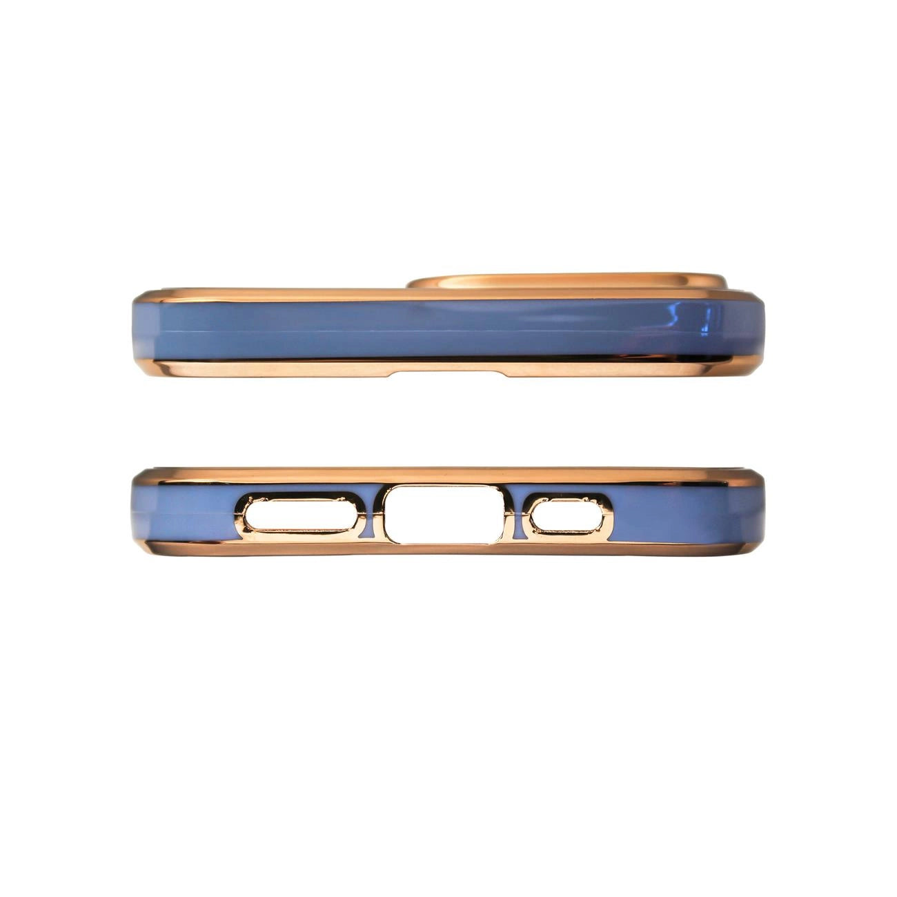 iPhone 13 Pro Lighting Color Case - Blue Gel Cover with Golden Frame - MIZO.at