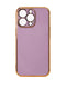 iPhone 12 Pro Max Lighting Color Case - Purple Gel Cover with Golden Frame - MIZO.at